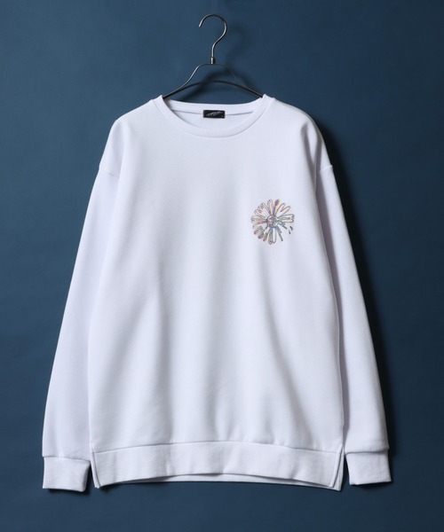 ANPAS(アンパス)の「Fleece Lining Flower Embroidery Oversized Sweatshirt/裏起毛 フラワー 刺繍 オーバーサイズ スウェット トップス トレーナー メンズ(スウェット・メンズ・ホワイト系その他/ブラック系その他2/ブラック系その他・M/L)」の17枚目の写真