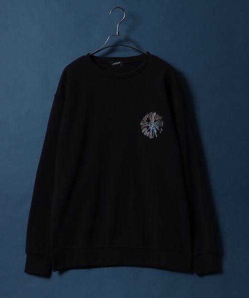 ANPAS(アンパス)の「Fleece Lining Flower Embroidery Oversized Sweatshirt/裏起毛 フラワー 刺繍 オーバーサイズ スウェット トップス トレーナー メンズ(スウェット・メンズ・ホワイト系その他/ブラック系その他2/ブラック系その他・M/L)」の19枚目の写真