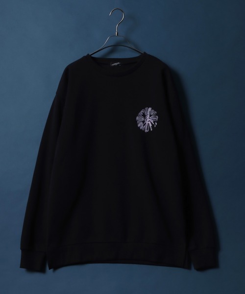 ANPAS(アンパス)の「Fleece Lining Flower Embroidery Oversized Sweatshirt/裏起毛 フラワー 刺繍 オーバーサイズ スウェット トップス トレーナー メンズ(スウェット・メンズ・ホワイト系その他/ブラック系その他2/ブラック系その他・M/L)」の21枚目の写真