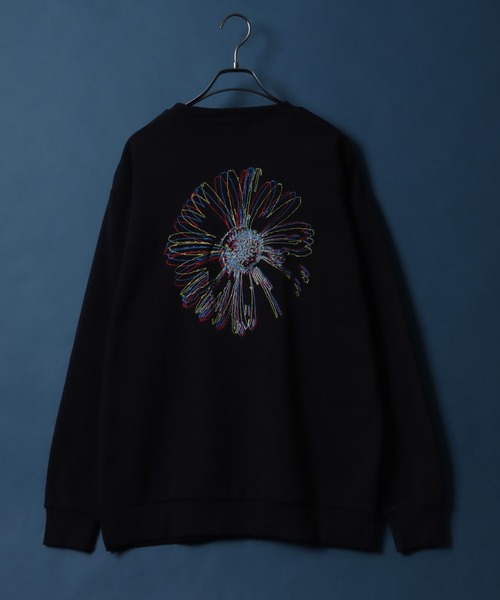 ANPAS(アンパス)の「Fleece Lining Flower Embroidery Oversized Sweatshirt/裏起毛 フラワー 刺繍 オーバーサイズ スウェット トップス トレーナー メンズ(スウェット・メンズ・ホワイト系その他/ブラック系その他2/ブラック系その他・M/L)」の20枚目の写真