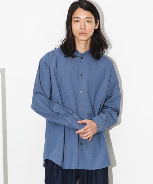 NANO universe（ナノユニバース）の「コウシ柄バンドカラーシャツ