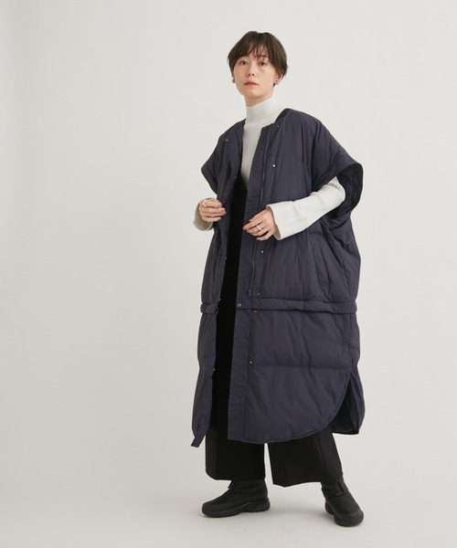 emmi（エミ）の「【emmi atelier】金子綾 ecoマルチウェイダウン（ダウンジャケット/コート・レディース・ネイビー/クリーム/ブラック・1/0）」の18枚目の写真