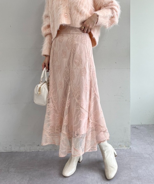 one after another NICE CLAUP（ワンアフターアナザーナイスクラップ）の「バックリボンエスカルゴスカート（スカート・レディース・アイボリー/ベージュ/グレー系その他/ピンク・MEDIUM/SMALL）」の4枚目の写真