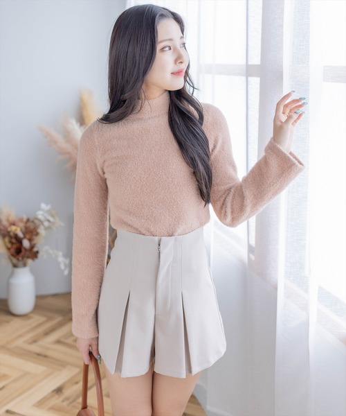 clear（クリア）の「フェザーベーシックインナーニット（ニット/セーター・レディース・オフホワイト/ピンクベージュ/ブラック/ライトグレー/グレイッシュベージュ・F）」の5枚目の写真