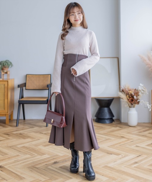 clear（クリア）の「フェザーベーシックインナーニット（ニット/セーター・レディース・オフホワイト/ピンクベージュ/ブラック/ライトグレー/グレイッシュベージュ・F）」の19枚目の写真