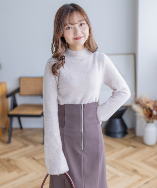 clear（クリア）の「フェザーベーシックインナーニット（ニット/セーター・レディース・オフホワイト/ピンクベージュ/ブラック/ライトグレー/グレイッシュベージュ・F）」の20枚目の写真