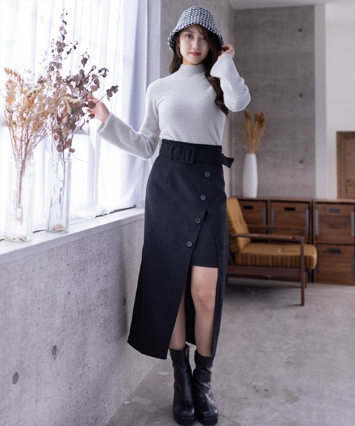 clear（クリア）の「フェザーベーシックインナーニット（ニット/セーター・レディース・オフホワイト/ピンクベージュ/ブラック/ライトグレー/グレイッシュベージュ・F）」の17枚目の写真