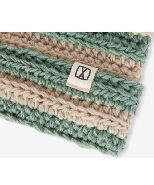 VARZAR（バザール）の「VARZAR(バザール)/Square Label Stripe Crochet Beanie/猫耳 Y2K ストライプ クロシェ ビーニー ニット帽（ニットキャップ/ビーニー・レディース・ピンク/ネイビー/グリーン/ブラック・FREE）」の6枚目の写真