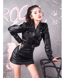 ダーリッチ　darich ジップレザーミニスカート　M ダーリッチ Darich ジップレザーミニスカート （ブラック