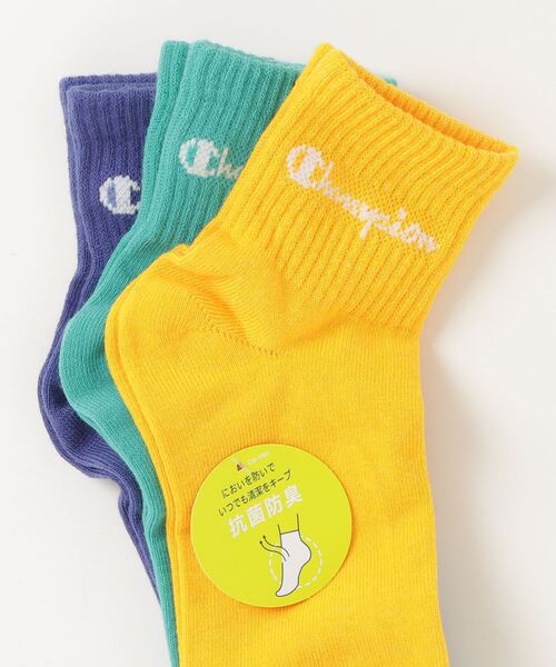 Champion（チャンピオン）の「Champion/チャンピオン ソックス ウィメンズクォーターレングスソックス ノンパイル 3足組  CWSCY201（ソックス/靴下・レディース・レインボー/マルチ/カラフル・S）」の21枚目の写真