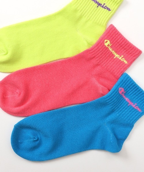 Champion（チャンピオン）の「Champion/チャンピオン ソックス ウィメンズクォーターレングスソックス ノンパイル 3足組  CWSCY201（ソックス/靴下・レディース・レインボー/マルチ/カラフル・S）」の13枚目の写真