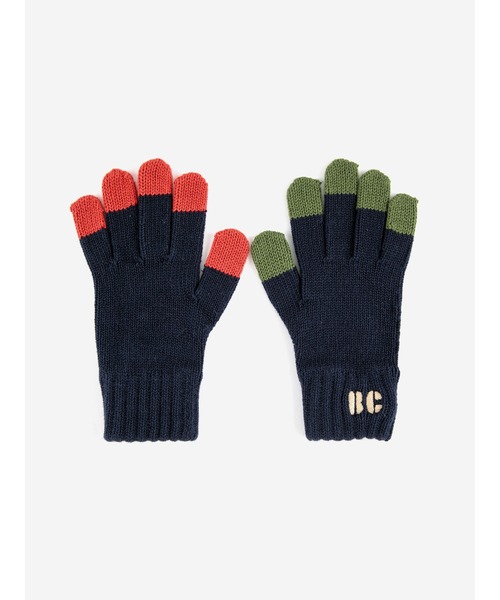 BOBO CHOSES（ボボショーズ）の「BC Colored Fingers knitted gloves（ニットキャップ/ビーニー・キッズ・ネイビー・6-12Y/2-5Y）」の2枚目の写真