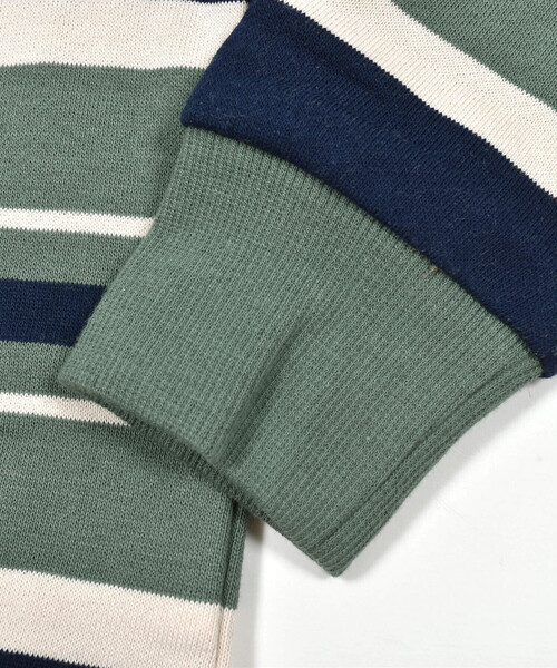 BeBe（ベベ）の「先染めボーダートレーナー(80~150cm)（スウェット・キッズ・グリーン系その他/ブルー系その他・120cm/100cm/110cm/150cm/140cm/130cm/90cm）」の12枚目の写真