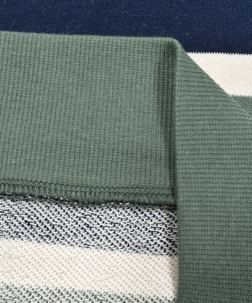 BeBe（ベベ）の「先染めボーダートレーナー(80~150cm)（スウェット・キッズ・グリーン系その他/ブルー系その他・120cm/100cm/110cm/150cm/140cm/130cm/90cm）」の13枚目の写真