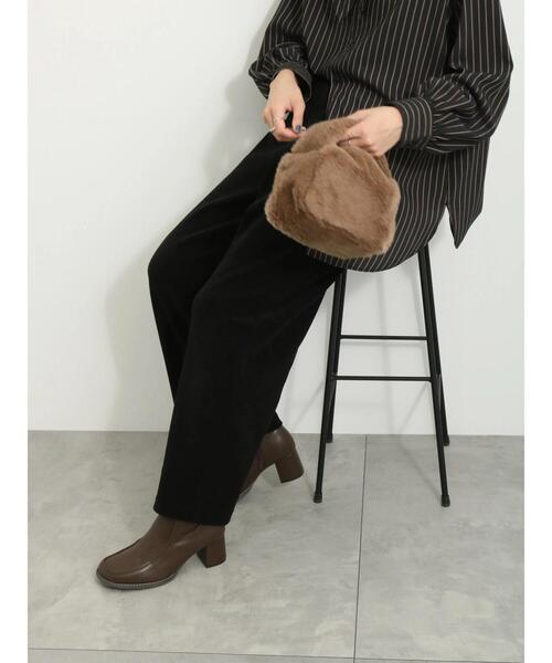 Samansa Mos2 blue（サマンサモスモスブルー）の「エコファー2WAYミニバッグ（ハンドバッグ・レディース・グレー/モカ/キナリ・F）」の6枚目の写真