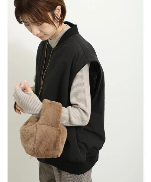 Samansa Mos2 blue（サマンサモスモスブルー）の「エコファー2WAYミニバッグ（ハンドバッグ・レディース・グレー/モカ/キナリ・F）」の10枚目の写真