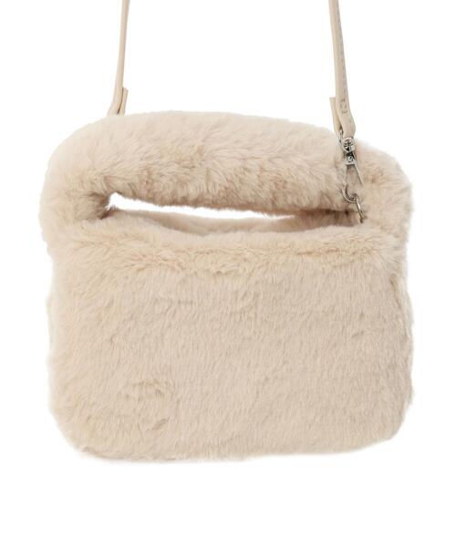 Samansa Mos2 blue（サマンサモスモスブルー）の「エコファー2WAYミニバッグ（ハンドバッグ・レディース・グレー/モカ/キナリ・F）」の18枚目の写真