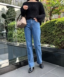 スリットデニムパンツ