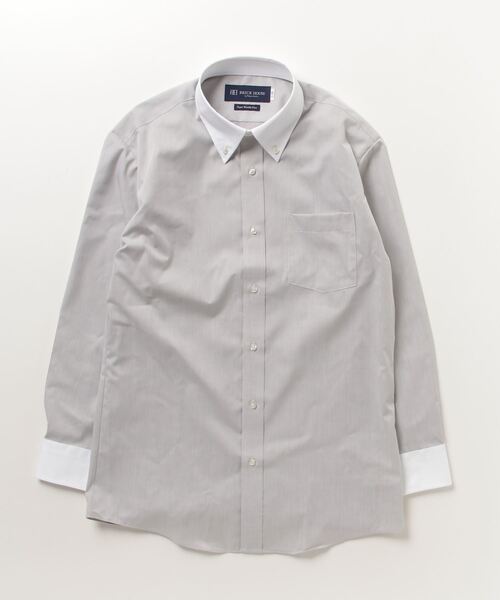 TOKYO SHIRTS(トウキョウシャツ)の「超形態安定ノーアイロン クレリックボタンダウン 長袖ビジネスワイシャツ(ビジネスシャツ・メンズ・グレー・首回り42cm-裄丈82cm/首回り43cm-裄丈86cm/首回り41cm-裄丈82cm/首回り39cm-裄丈80cm/首回り41cm-裄丈86cm/首回り42cm-裄丈86cm/首回り43cm-裄丈82cm/首回り39cm-裄丈84cm/首回り37cm-裄丈80cm/首回り37cm-裄丈84cm)」の5枚目の写真