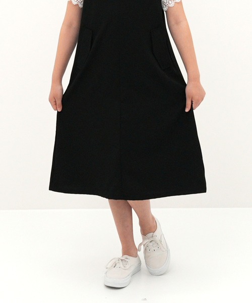 Bee des Bee（ビーデスビー）の「Vネックノースリーブワンピース（ワンピース・キッズ・ブラック/ベージュ・110cm/120cm/130cm/140cm/150cm/100cm）」の22枚目の写真