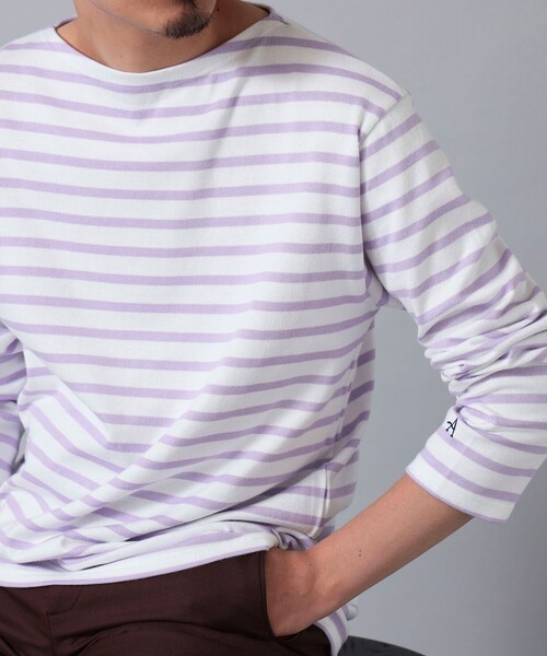 BEAMS F（ビームスエフ）の「【WEB限定】Armor Lux / ロングスリーブ ボーダー ブルトンシャツ（Tシャツ/カットソー・メンズ・ラベンダー/ダークグリーン/ホワイト/ネイビー/ベージュ・6/5/4）」の5枚目の写真