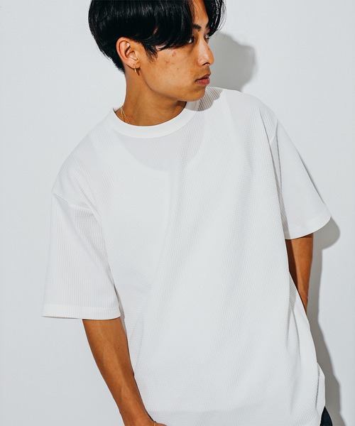 BEAMS（ビームス）の「BEAMS / ワッフル Tシャツ（Tシャツ/カットソー・メンズ・ブラック/チャコールグレー/オリーブ/ホワイト・XL/L/M/S）」の6枚目の写真
