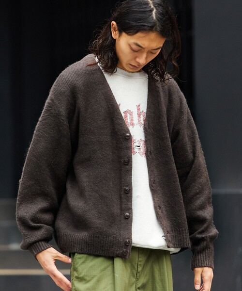 FREAK'S STORE(フリークスストア)の「リラックスフィット シャギーニットカーディガン/アクリルニット(カーディガン/ボレロ・メンズ・ベージュ/ブラウン/サックスブルー/マスタード/ブラック・SMALL/MEDIUM/LARGE)」の3枚目の写真