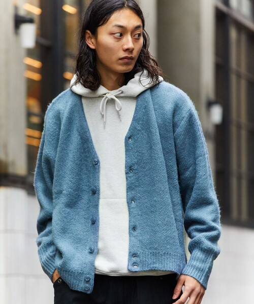 最新作，得価 「FREAK'S STORE」 カーディガン LARGE チャコールグレー