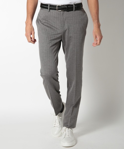 MEN'S BIGI（メンズビギ）の「【ACTIVE TAILOR】ヘリンボーンジャージパンツ（スラックス・メンズ・グレー/ネイビー・01/02/03/04）」の2枚目の写真