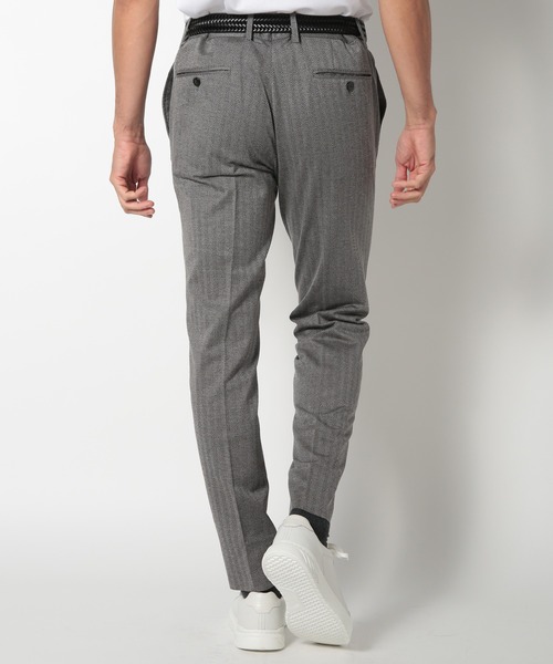 MEN'S BIGI（メンズビギ）の「【ACTIVE TAILOR】ヘリンボーンジャージパンツ（スラックス・メンズ・グレー/ネイビー・01/02/03/04）」の8枚目の写真
