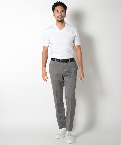 MEN'S BIGI（メンズビギ）の「【ACTIVE TAILOR】ヘリンボーンジャージパンツ（スラックス・メンズ・グレー/ネイビー・01/02/03/04）」の3枚目の写真