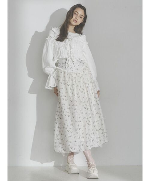 merry jenny（メリージェニー）の「ribbonドロストオフショルブラウス（シャツ/ブラウス・レディース・ブラック/オフホワイト・FREE）」の19枚目の写真