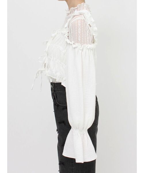 merry jenny（メリージェニー）の「ribbonドロストオフショルブラウス（シャツ/ブラウス・レディース・ブラック/オフホワイト・FREE）」の21枚目の写真