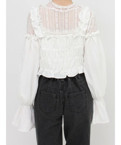 merry jenny（メリージェニー）の「ribbonドロストオフショルブラウス（シャツ/ブラウス・レディース・ブラック/オフホワイト・FREE）」の22枚目の写真