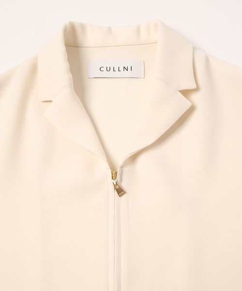 CULLNI[クルニ] シャツ サイズ:2 ホワイト/クリーム セール】Double Satin Stripe Chin Tab Shirt（シャツ/ブラウス