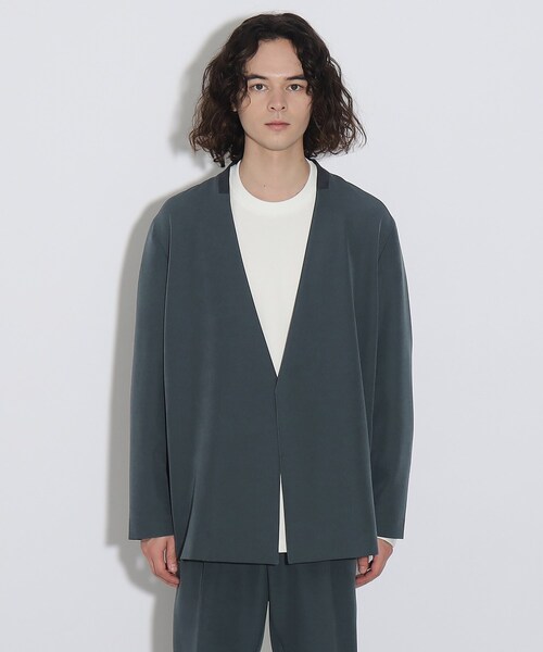 tk.TAKEO KIKUCHI(ティーケータケオキクチ)の「◆360度ストレッチノーカラージャケット(ノーカラージャケット・メンズ・ダークグリーン/ブルー/グレー/ブラック・01/04/03/02)」の6枚目の写真