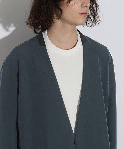 tk.TAKEO KIKUCHI(ティーケータケオキクチ)の「◆360度ストレッチノーカラージャケット(ノーカラージャケット・メンズ・ダークグリーン/ブルー/グレー/ブラック・01/04/03/02)」の9枚目の写真