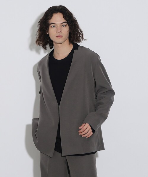 tk.TAKEO KIKUCHI(ティーケータケオキクチ)の「◆360度ストレッチノーカラージャケット(ノーカラージャケット・メンズ・ダークグリーン/ブルー/グレー/ブラック・01/04/03/02)」の15枚目の写真