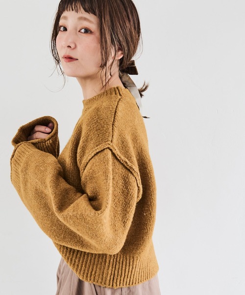 Crisp(クリスプ)の「モチモチショートニット(ニット/セーター・レディース・ブルー/マスタード・FREE)」の20枚目の写真