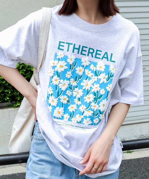 セール】フラワープリント半袖Tシャツ（Tシャツ/カットソー