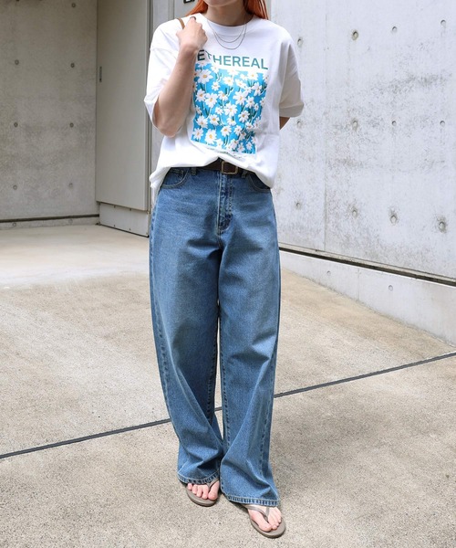 フラワープリント半袖Tシャツ（Tシャツ/カットソー）｜ANME（アンメ