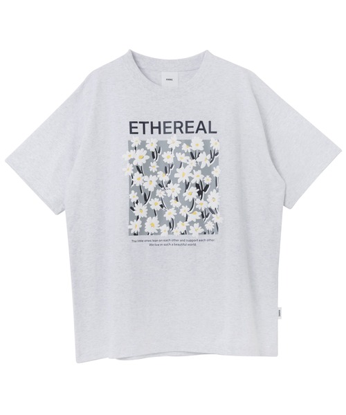 関税込★【 】フラワープリント 半袖 Tシャツ★White セール】フラワープリント半袖Tシャツ(Tシャツ/カットソー