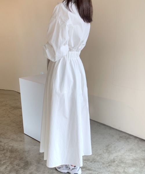 a lot of love（ア ロット オブ ラブ）の「ボリュームスリーブワンピ（シャツワンピース・レディース・ベージュ/ホワイト/ブルー・FREE）」の11枚目の写真