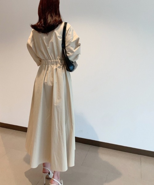 a lot of love（ア ロット オブ ラブ）の「ボリュームスリーブワンピ（シャツワンピース・レディース・ベージュ/ホワイト/ブルー・FREE）」の7枚目の写真