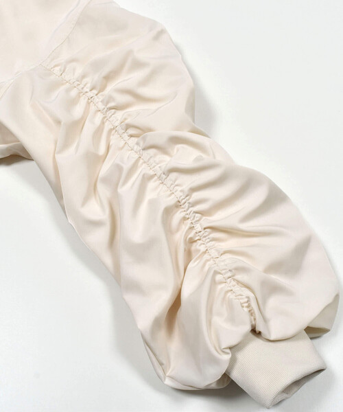 ZIDDY（ジディ）の「【 ニコ☆プチ 掲載 】袖ギャザーMA-1(130~160cm)（MA-1・キッズ・オフホワイト/ブラック・FREE/130cm/140cm/150cm）」の12枚目の写真