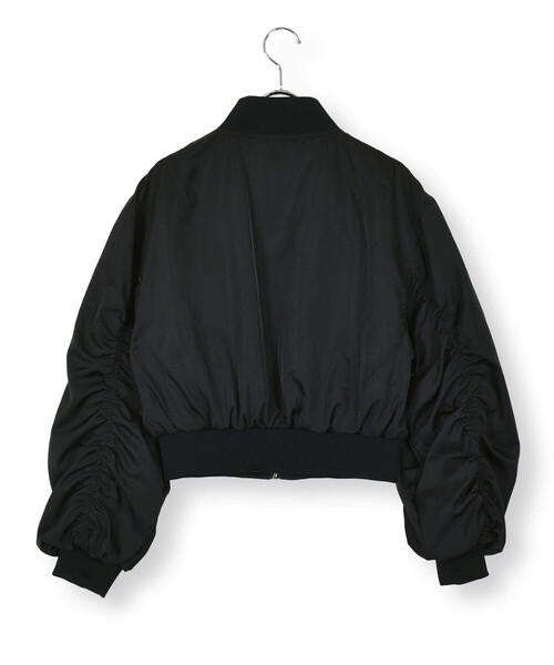 ZIDDY（ジディ）の「【 ニコ☆プチ 掲載 】袖ギャザーMA-1(130~160cm)（MA-1・キッズ・オフホワイト/ブラック・FREE/130cm/140cm/150cm）」の16枚目の写真