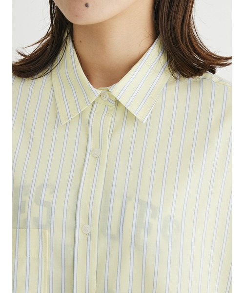 Green　Parks（グリーンパークス）の「イージーケア　ドビーストライプシャツ（シャツ/ブラウス・レディース・サックスブルー/ブルー/グリーン/ピンク/イエロー・FREE）」の19枚目の写真