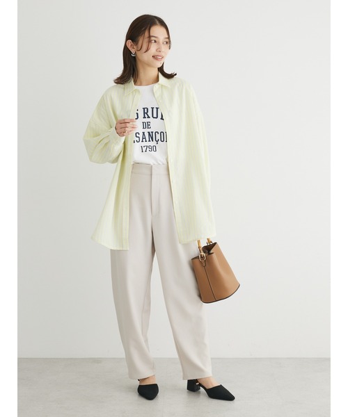 Green　Parks（グリーンパークス）の「イージーケア　ドビーストライプシャツ（シャツ/ブラウス・レディース・サックスブルー/ブルー/グリーン/ピンク/イエロー・FREE）」の13枚目の写真