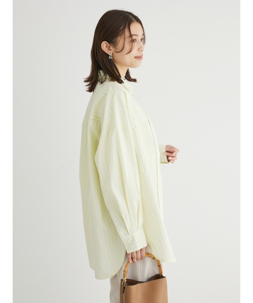 Green　Parks（グリーンパークス）の「イージーケア　ドビーストライプシャツ（シャツ/ブラウス・レディース・サックスブルー/ブルー/グリーン/ピンク/イエロー・FREE）」の17枚目の写真