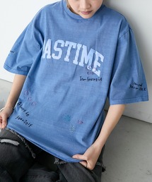 【forksy.】落書き刺繍ピグメントビッグTシャツ